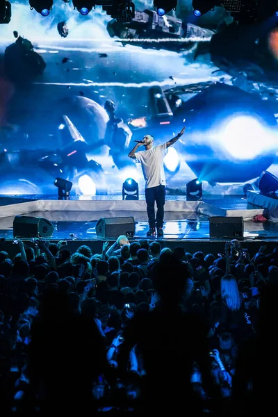 Moskwa Listopada 2014 Wielki Koncert Wokalisty Rap One Występy Żywo — Zdjęcie stockowe