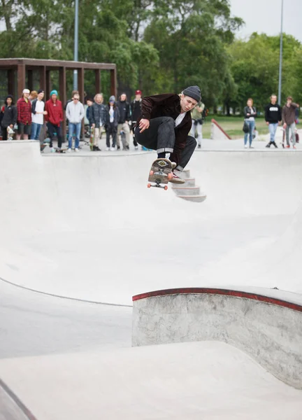 Moskwa Maja 2016 Ulica Skateboarding Konkurs Lato Odkrytym Skate Parku — Zdjęcie stockowe