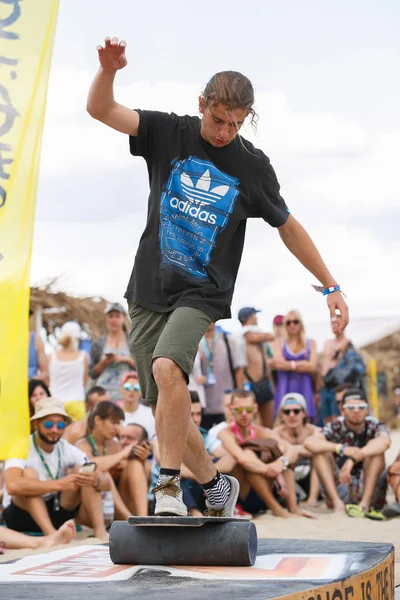 Odessa Ucrania Agosto 2017 Concurso Equilibrio Playa Festival Juvenil Verano — Foto de Stock