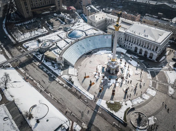 Kiev Oekraïne Maart 2018 Maidan Nezalezhnosti Plein Kyiv Statue Van — Stockfoto