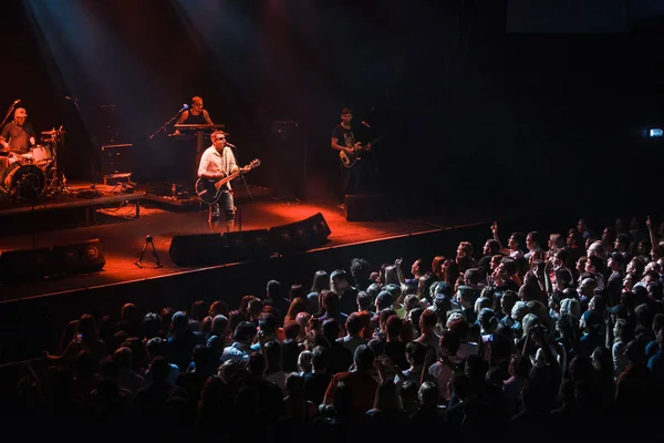 Moskau August 2016 Großes Rockkonzertpublikum Hat Spaß Der Music Crowded — Stockfoto