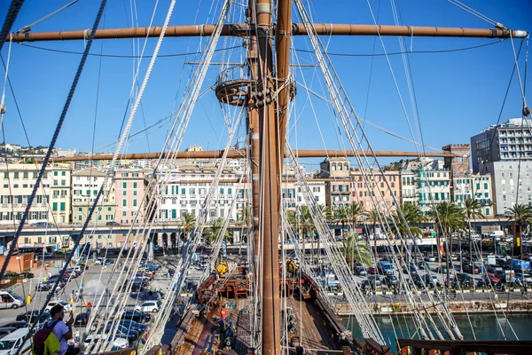 Genova Italia Ottobre 2018 Grande Nave Pirata Legno Nettuno Nel — Foto Stock