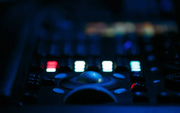 Professional Concert Lighting Controller Panel Night Club Lighting Technician Mixer — Stock Photo, Image