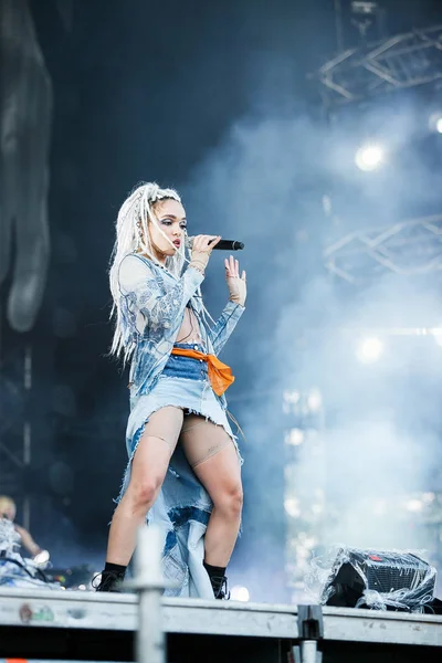 Moscú Junio 2016 Concierto Famosa Cantante Abra Festival Música Aire — Foto de Stock