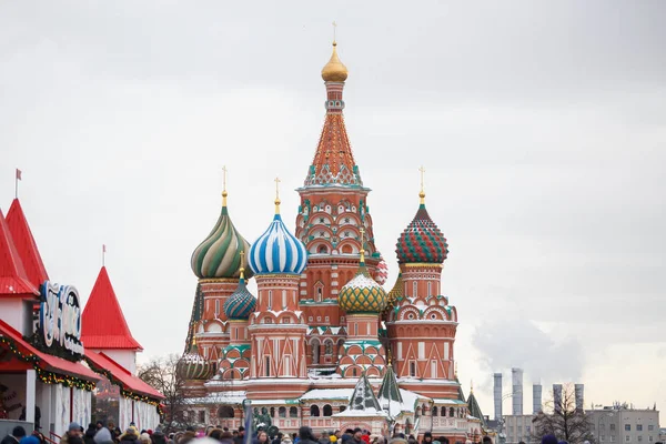 Moscú Rusia Enero 2017 Monumento Plaza Roja Iglesia San Basilio — Foto de Stock