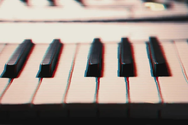 Pianist Synthesizer Key Board Audio Equipment Music Production Sound Recording — Stock Photo, Image
