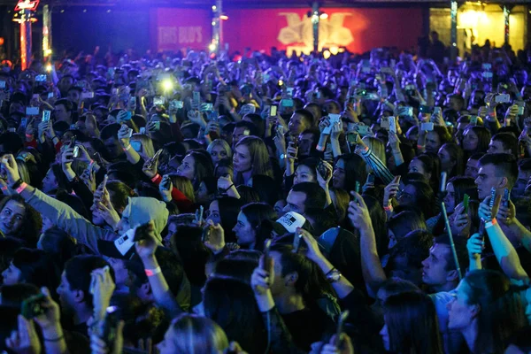 Москва Ноября 2016 Переполненный Танцпол Ночном Клубе Полный Ночной Клуб — стоковое фото