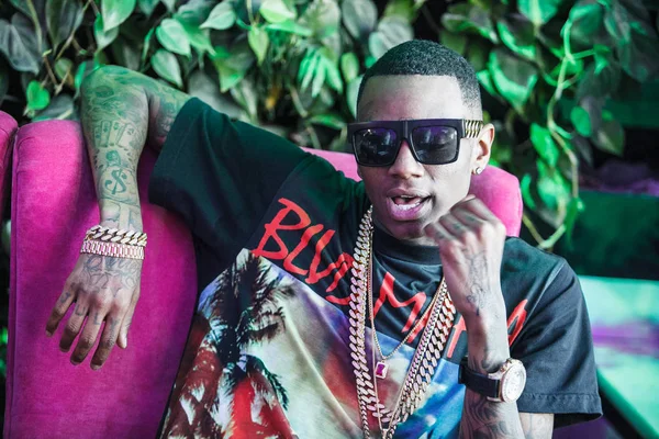 Moscow Março 2015 Popular American Rap Singer Soulja Boy Interview — Fotografia de Stock