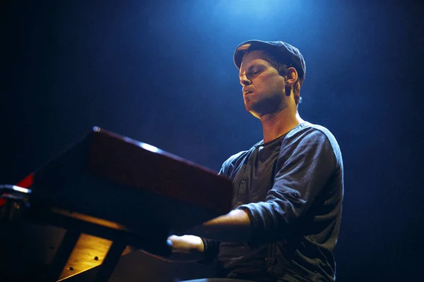 Moscow Outubro 2016 Vácuo Mattias Lindbloom Tocando Concerto Palco Boate — Fotografia de Stock