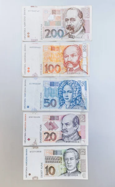 Jedno Sto Chorvatský Národní Kuna Papírové Peníze Detailní Záběr Záběr — Stock fotografie