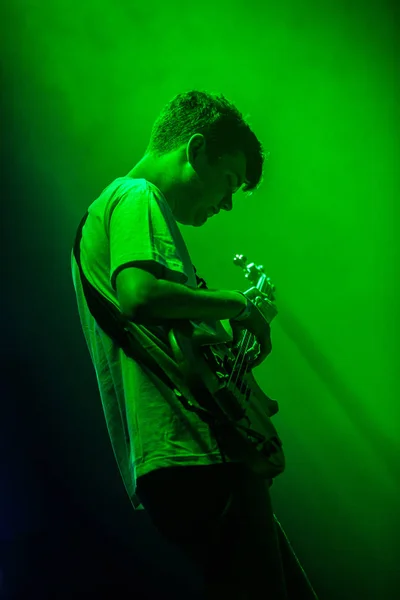 Moscow Junio 2015 Guitarrista Banda Bad Bad Good Toca Instrumentos — Foto de Stock