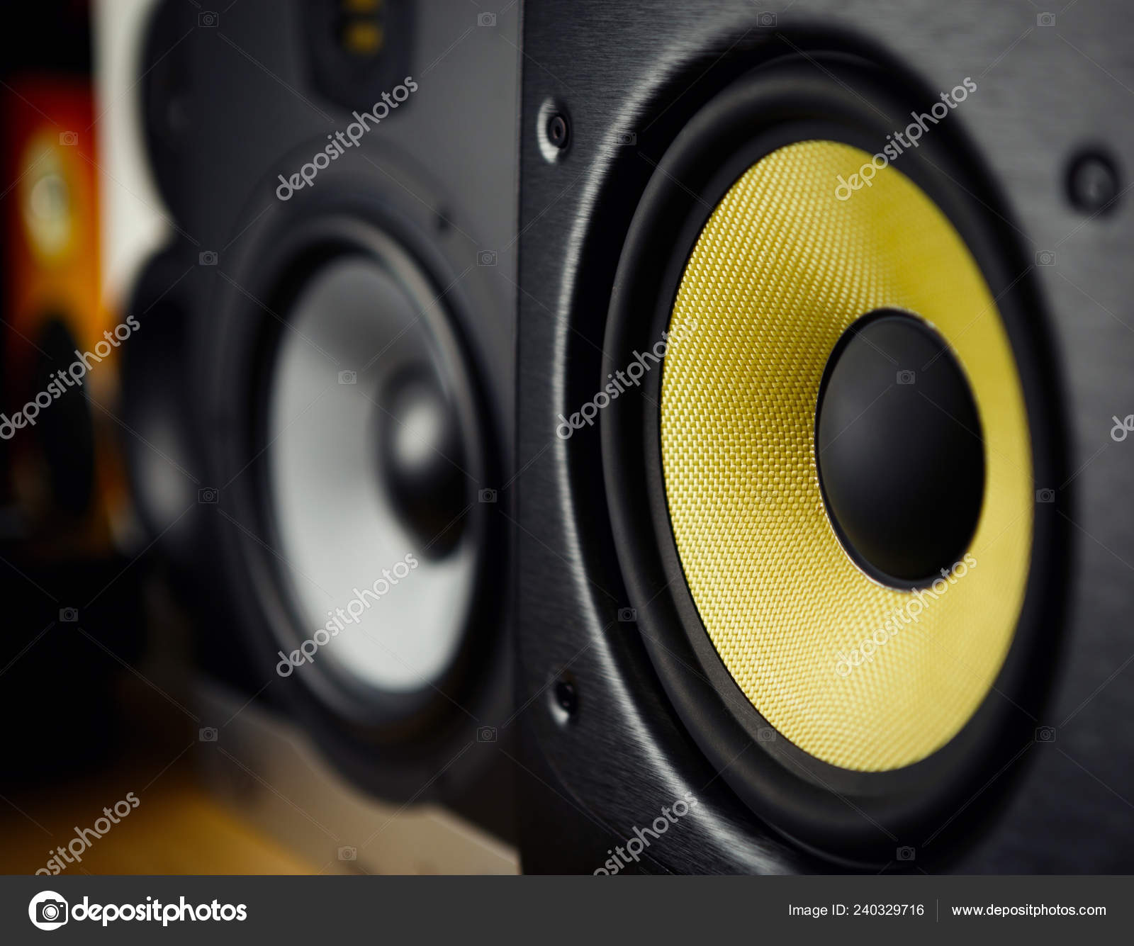 yellow monitor speakers