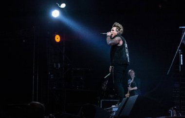 Moskova - 28 Haziran, 2015: Papa Roach ve onların solisti Jacoby Shaddix gerçekleştirme Ray sadece Arena Rusya'da yaşamak