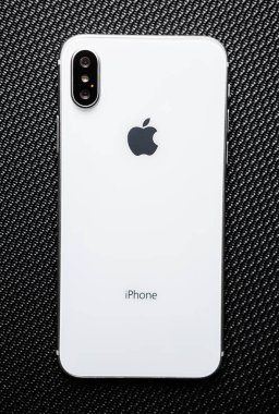 Mariupol, Ukraine-25 Ekim, 2017: Akıllı telefon modeli x yeni iphone. Trendy beyaz iphone 10 modeli. Modern cep telefonu modeli makro. Çift fotoğraf kamera lens arka