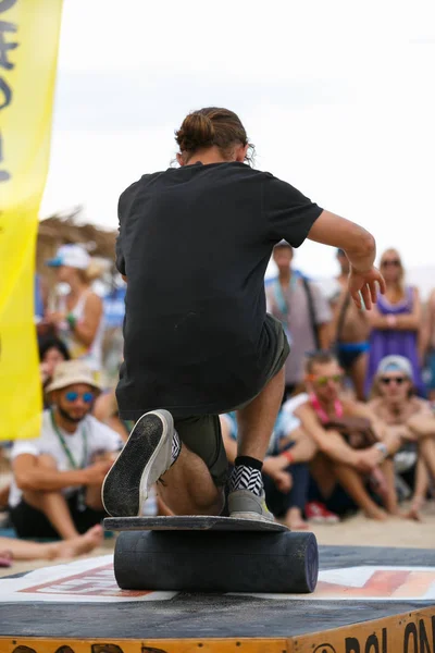 Odessa Ucrânia Agosto 2017 Equilibrar Competição Tabuleiro Praia Festival Juvenil — Fotografia de Stock