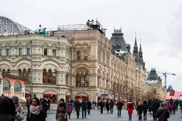 Moskou Rusland Januari 2017 Rode Plein Landmark Geliefd Bij Toeristen — Stockfoto