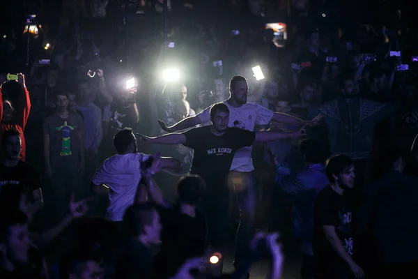 Москва Ноября 2016 Толпа Танцпола Ночном Клубе Большое Живое Музыкальное — стоковое фото