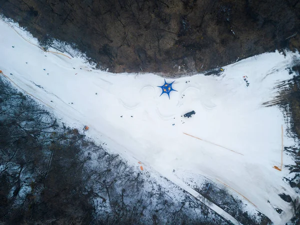 Kiev Oekraïne Februari 2018 Snowboard Park Goloseev Ski Park Openen — Stockfoto