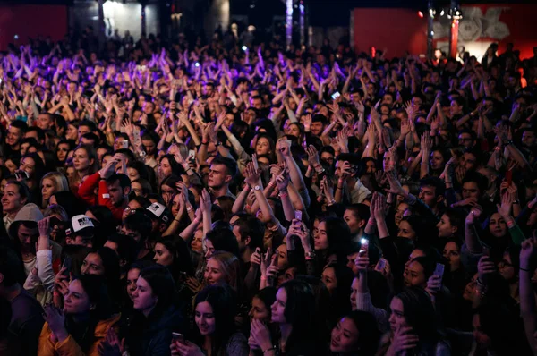 Mosca Novembre 2016 Pista Ballo Affollata Nel Night Club Discoteca — Foto Stock