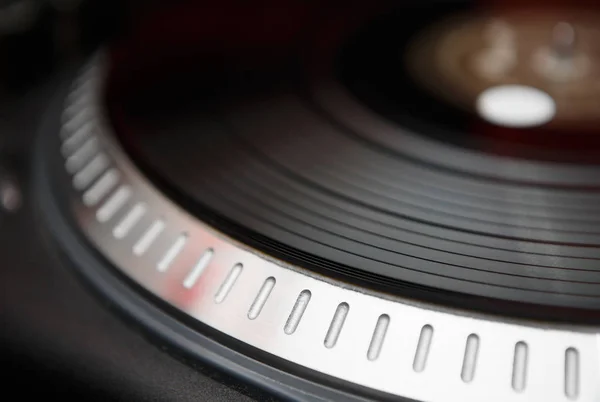 Turntable Vinylplatespiller Nærmer Seg Analog Lydteknologi Spiller Digital Music Close – stockfoto