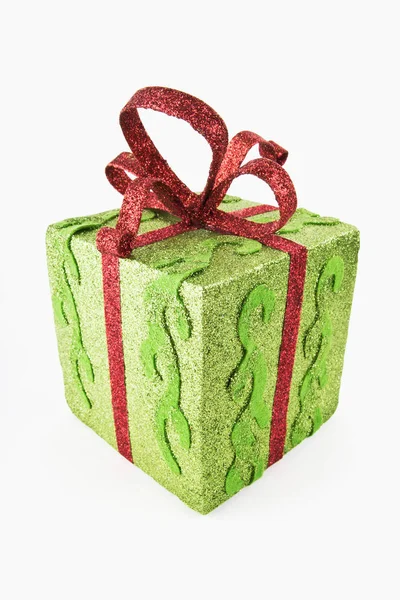 Green Case New Year Christmas Gift — Stock Photo, Image