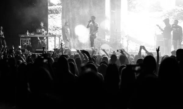 Moscow Setembro 2015 Grande Público Concertos Coloca Mãos Música Favorita — Fotografia de Stock