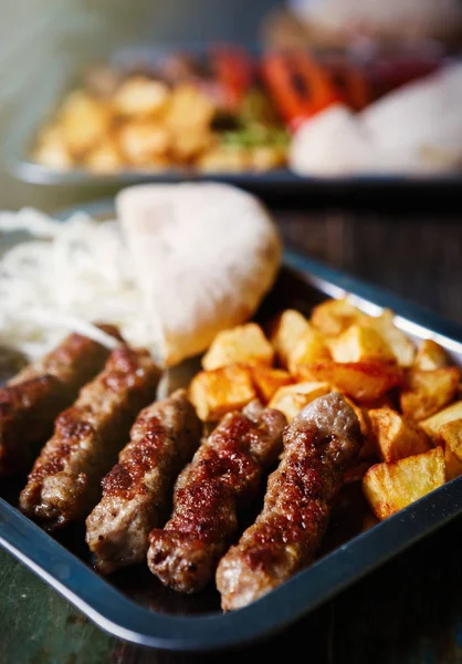 Läckra Exotiska Fastfood Menyn Café Traditionella Serbiska Maträtt Meny Med — Stockfoto