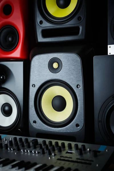 High Quality Loudspeakers Shop Buy Hifi Sound System Sound Recording — Stock Photo, Image