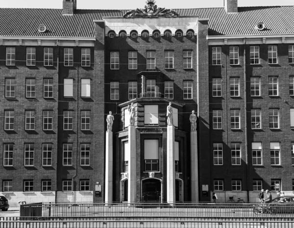 Hague Netherlands April 2018 Beautiful Old House Columns City Street — Stock Photo, Image