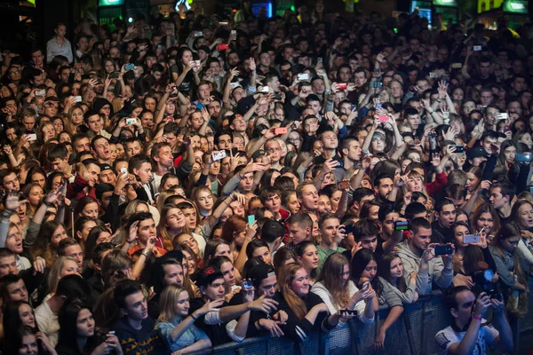 Moscow Outubro 2016 Dança Lotada Boate Grande Show Música Vivo — Fotografia de Stock