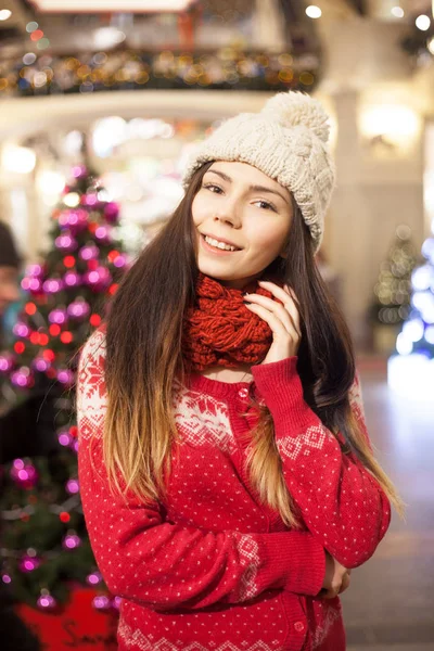 Young Happy Brunette Woman Posing — Stock Photo, Image