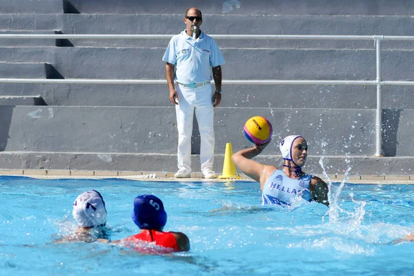 Athènes Octobre 2012 Championnat Water Polo Féminin Les Femmes Jouent — Photo