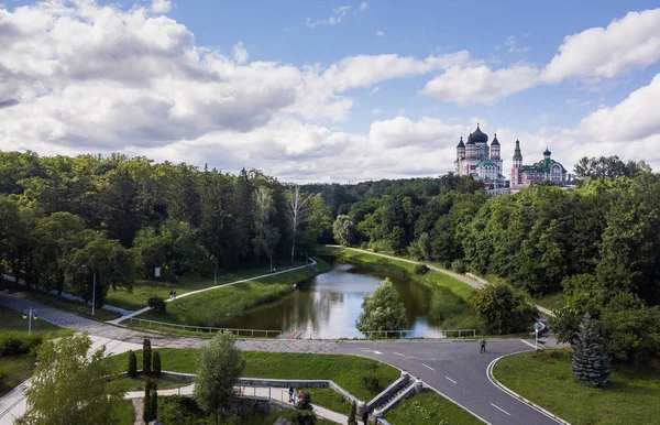 Киев Июль 2018 Фото Красивого Зеленого Парка Феофания Беспилотника — стоковое фото