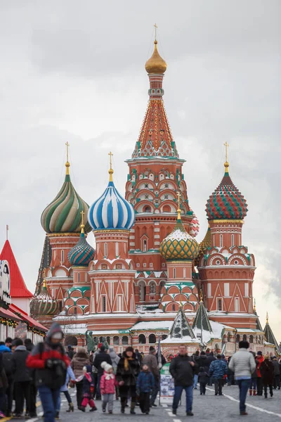 Moscú Rusia Enero 2017 Monumento Plaza Roja Iglesia San Basilio — Foto de Stock