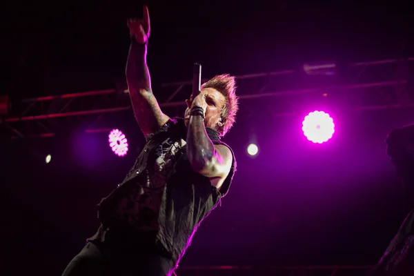 Moscú Junio 2015 Papa Roach Líder Jacoby Shaddix Interpretan Vivo — Foto de Stock