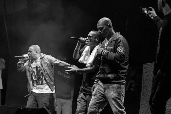 Moskwa Października 2014 Wielki Koncert Zespołu Słynny Rosyjski Hip Hop — Zdjęcie stockowe