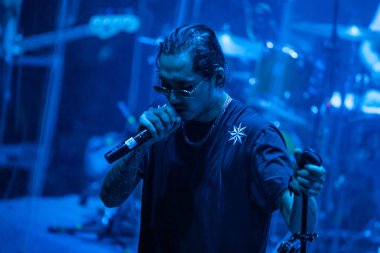 Moskova - 5 Aralık, 2015: sunumu Scriptonite Red Club, uzun zamandır beklenen albüm rap şarkıcıları Basta, Jillz yanında