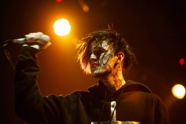 Moskova - 30 Mart, 2017: rapçi Lil dikizlemek konser gece kulübü.