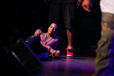 Moskova - 27 Mart, 2015: Soulja Boy ve performans Migos (Quavo, kalkış, ofset) alanı Moskova gece kulübünde Rusya'da yaşamak