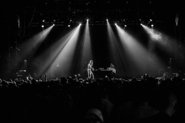 Moskova - 30 Mart, 2017: rapçi Lil dikizlemek konser gece kulübü.