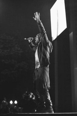 Moskova, Rusya - 5 Eylül, 2015: Ligalize Method Man konser Street yangın Festivali öncesi ısınma Mc