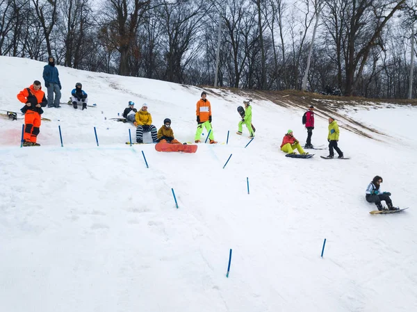 Kyiv Ukraine Februar 2018 Eröffnung Des Snowboardparks Goloseev — Stockfoto