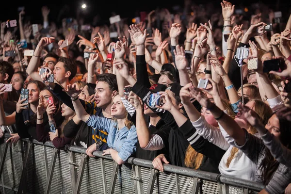 Moskau Oktober 2016 Gedrängte Tanzfläche Einem Nachtclub Große Live Musik — Stockfoto