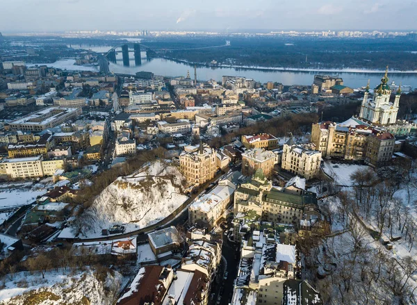 Kiev Oekraïne Februari 2018 Luchtfoto Drone Foto Voor Winter Kiev — Stockfoto
