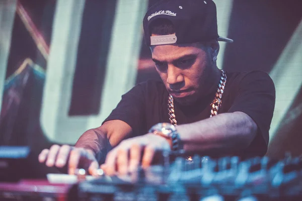 Moskwa Marca Słynnego Producenta Hip Hop Abraham Orellana Aka Araabmuzik — Zdjęcie stockowe