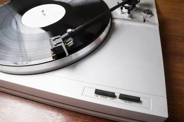 Draaitafel Vinyl Record Met Muziek Afspelen — Stockfoto