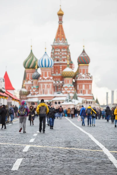 Moscú Rusia Enero 2017 Monumento Plaza Roja Iglesia San Basilio — Foto de Stock