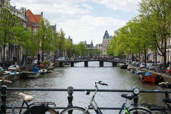 Amsterdam Hollanda Amsterdam Şehrinde Kanal Hollanda — Stok fotoğraf