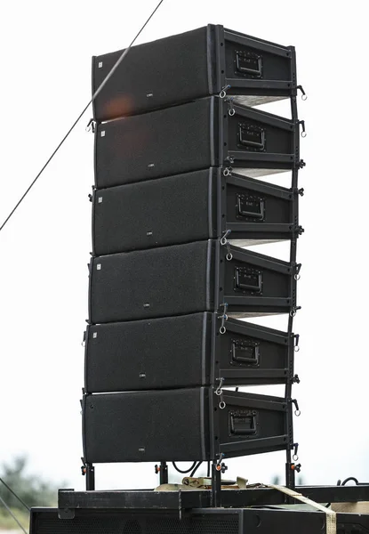 Odessa Ukraine August 2017 Big Concert Audio Speaker System Close — Stock Photo, Image