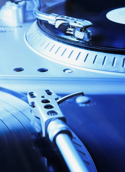 Turntable Player Musical Vinyl Record Retro Theme — Stock Photo, Image